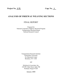 ANALYSIS OF FREEWAY WEAVING SECTIONS
