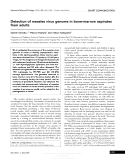 Detection of measles virus genome in bone