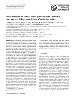 Direct evidence for coastal iodine particles from Laminaria
