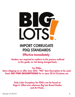 Import PDQ Corrugate Standards
