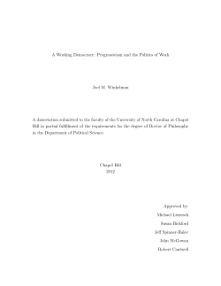 A Working Democracy: Progressivism and the Politics of Work Joel