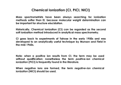Chemical Ionization (CI, PICI, NICI)
