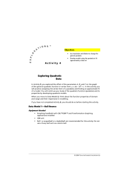 Activity 4 Exploring Quadratic Data - TI Education