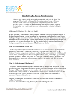 Lincoln-Douglas Debate: An Introduction