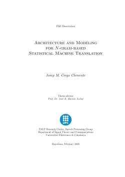 Architecture and Modeling for N-gram