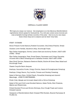 DEWSALL CLASSIC MENU We hope you enjoy our menus