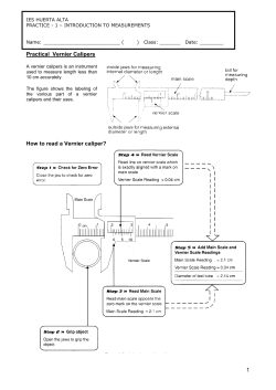 1 Practical Vernier Calipers How to read a Vernier caliper?