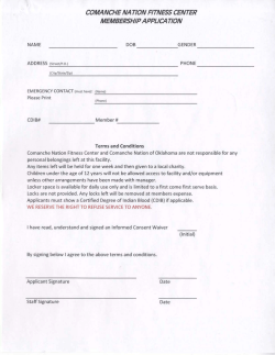 comanche nation fitness center membership applica tion