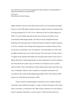 The Link between Socio-Economic Background, Field of Studies