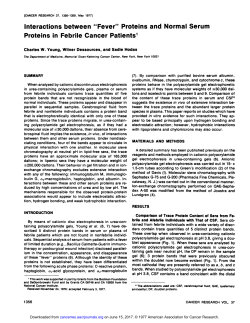 Proteins in Febrile Cancer Patient