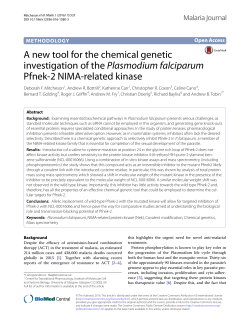 A new tool for the chemical genetic investigation of the Plasmodium