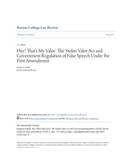 The Stolen Valor Act and Government Regulation of False Speech