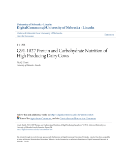 Protein and Carbohydrate Nutrition of High Producing Dairy Cows