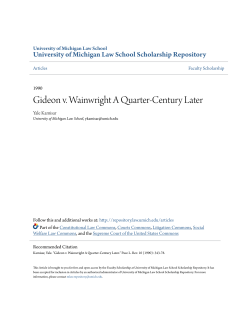 Gideon v. Wainwright A Quarter-Century Later