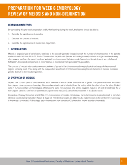 preparation for week 6 embryology review of meiosis and non