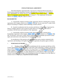 Drexel Stock Purchase Agreement