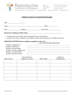 FEMALE HEALTH QUESTIONNAIRE
