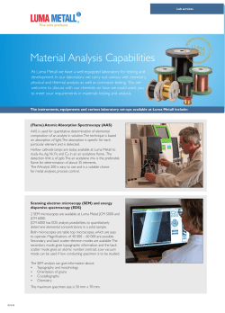 Material Analysis Capabilities