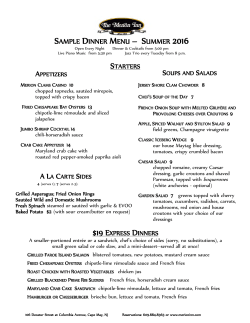 Menu - The Merion Inn