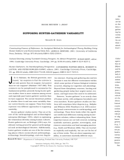 SUPPOSING HUNTER-GATHERER VARIABILITY