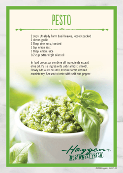 2 cups Utsalady Farm basil leaves, loosely packed 2 cloves garlic 2