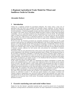 A Regional Agricultural Trade Model for Wheat and Sunflower