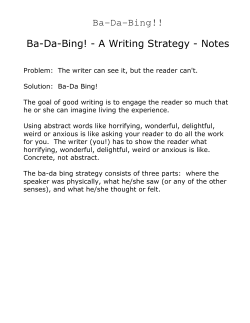 Ba-Da-Bing! - A Writing Strategy - Notes