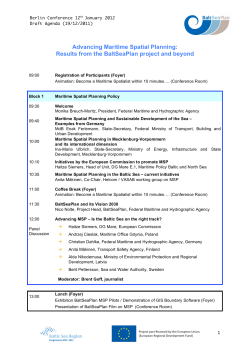 Advancing Maritime Spatial Planning: Results from the BaltSeaPlan