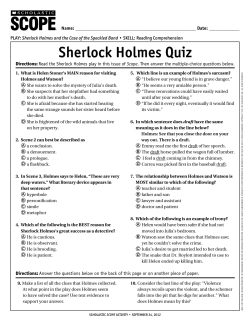 Sherlock Holmes Quiz