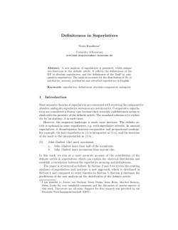 Definiteness in Superlatives