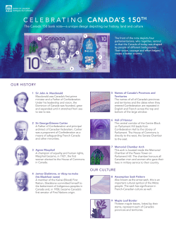 Canada 150 Bank Note Design Fact Sheet