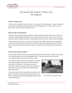 The Colonial Kids` Guide to St. Mary`s City