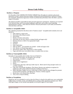 Dress Code Policy - Garden City Public Library
