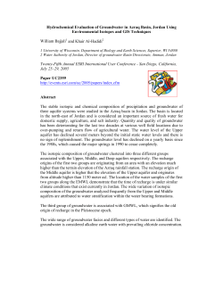 Hydrochemical Evaluation of Groundwater in Azraq Basin, Jordan