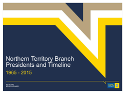 Northern Territory Branch Presidents and Timeline