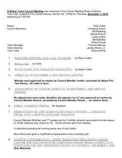 12/01/2016 - Town of Butner