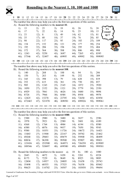 Rounding to the Nearest 1, 10, 100 and 1000