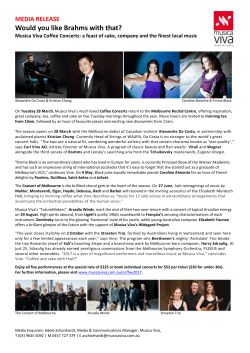 Media Release - Musica Viva Australia