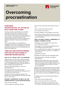 Overcoming procrastination - Macquarie University