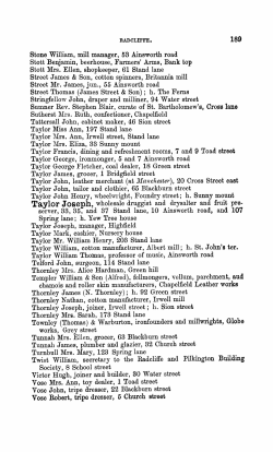 Barrett`s 1880 Directory of Bury, Heywood, Ramsbottom, Radcliffe