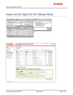 Avaya one-X&reg; Agent R2 SP3 Release Notes
