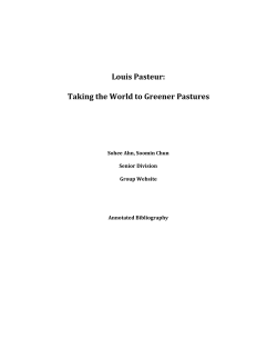 Louis Pasteur: Taking the World to Greener Pastures