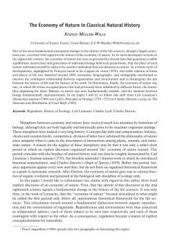 The Economy of Nature in Classical Natural History