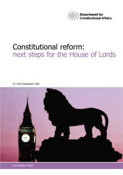 Next Steps for the House of Lords