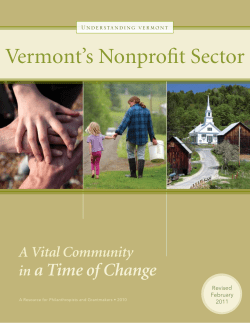 Understanding vermont Vermont`s Nonprofit Sector