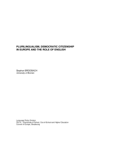 plurilingualism, democratic citizenship in europe