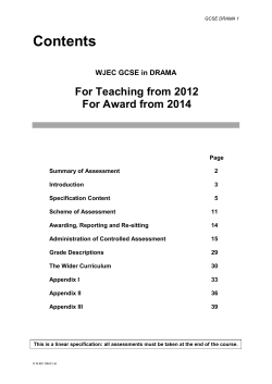 GCSE Drama Linear Specification for teaching from 2012 pdf
