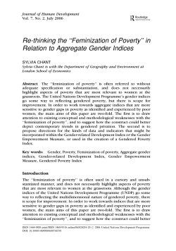 Re-thinking the ``Feminization of Poverty`` in Relation to