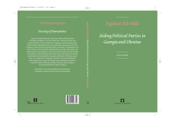 Against All Odds Aiding Political Parties in Georgia and - UvA-DARE