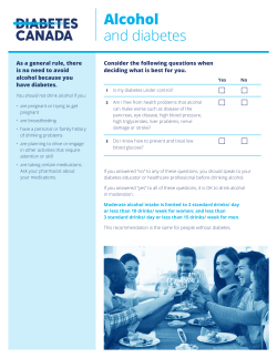 Alcohol and diabetes - Canadian Diabetes Guidelines